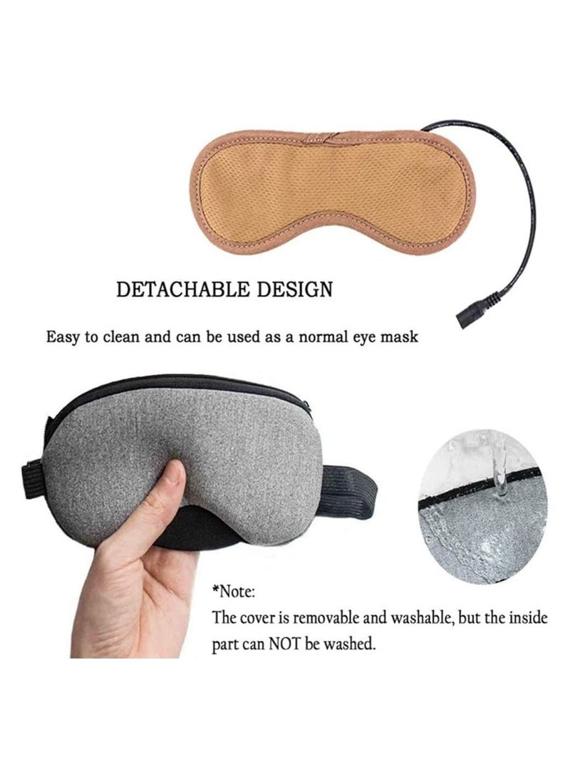 ORiTi Heated Eye Mask, USB Eye Mask for Dry Eyes with Temperature & Timer Control, Earplugs, Warm Eye Compress Heating Pad for Sleep, Dry Eyes, Blepharitis, Dark Circles, Puffy Eyes - Image 3