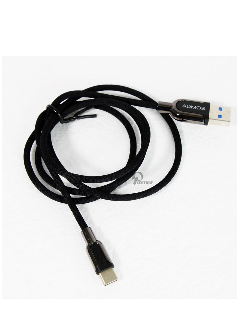Admos USB C Cable USB A to Type C Data Cable Nylon Braided Compatible for Samsung Galaxy, MacBook Pro iPad mini 6 etc - Black 1 M - Image 4