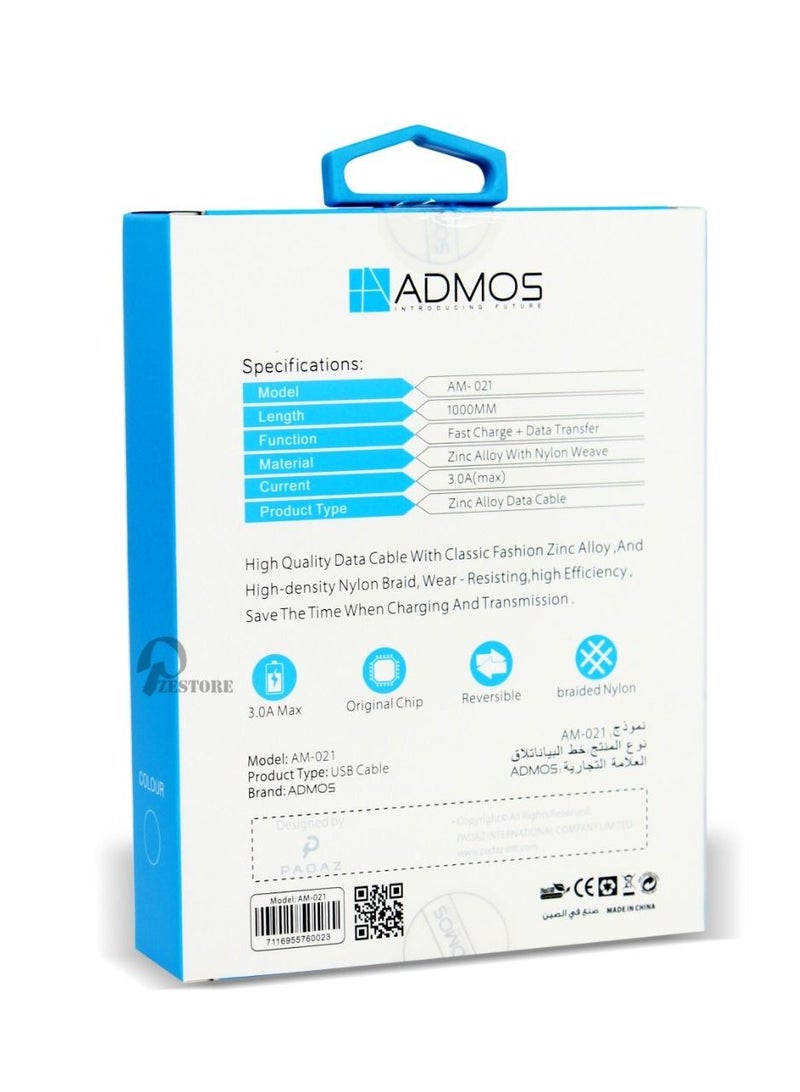 Admos USB C Cable USB A to Type C Data Cable Nylon Braided Compatible for Samsung Galaxy, MacBook Pro iPad mini 6 etc - Black 1 M - Image 5