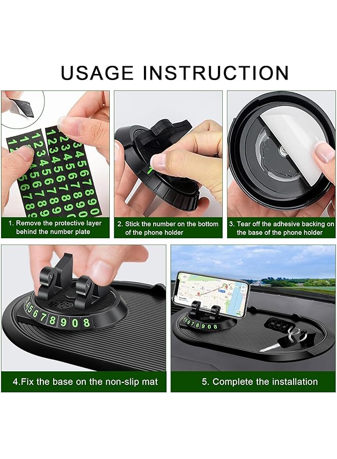 كاست ويف حامل هاتف للسيارة مضاد للانزلاق، حامل هاتف متعدد الاستخدامات دوار مضاد للانزلاق، حامل هاتف مضاد للانزلاق للسيارة، حامل هاتف محمول على لوحة القيادة، حامل هاتف للوحة القيادة للهواتف والمفاتيح والأدوات - Image 3