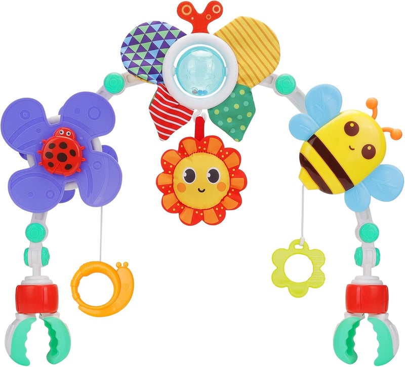 لعبة قوس عربة الأطفال - قوس نشاط قابل للتثبيت على عربة الأطفال، ألعاب حسية موسيقية، ملحقات سرير الأطفال ومقعد الهزاز، لعبة قابلة للطي للسفر وحامل الأطفال ومقعد السيارة للأطفال الرضع وحديثي الولادة من 0 إلى 3 إلى 6 إلى 9 إلى 12 شهرًا (فراشة) - Image 1
