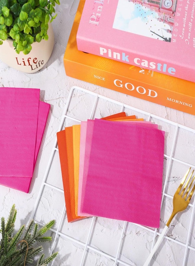 وولاين مجموعة مناديل كوكتيل من والين، 120 قطعة، برتقالي ووردي، 6 ألوان، مناديل ورقية متعددة الألوان للمشروبات، مقاس 5 × 5 بوصة، برتقالية اللون، للاستخدام مرة واحدة، مثالية لحفلات تيكيلا سانرايز، والبار المنزلي، وحفلات استقبال المولود، وتزيين الطاولات. - Image 4