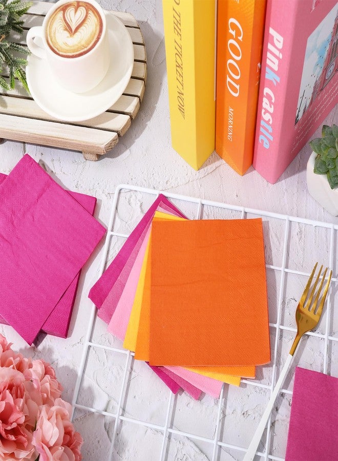 وولاين مجموعة مناديل كوكتيل من والين، 120 قطعة، برتقالي ووردي، 6 ألوان، مناديل ورقية متعددة الألوان للمشروبات، مقاس 5 × 5 بوصة، برتقالية اللون، للاستخدام مرة واحدة، مثالية لحفلات تيكيلا سانرايز، والبار المنزلي، وحفلات استقبال المولود، وتزيين الطاولات. - Image 3