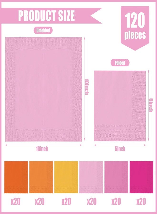 وولاين مجموعة مناديل كوكتيل من والين، 120 قطعة، برتقالي ووردي، 6 ألوان، مناديل ورقية متعددة الألوان للمشروبات، مقاس 5 × 5 بوصة، برتقالية اللون، للاستخدام مرة واحدة، مثالية لحفلات تيكيلا سانرايز، والبار المنزلي، وحفلات استقبال المولود، وتزيين الطاولات. - Image 2