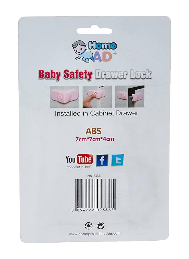 Home Pro Home Pro Home Ad+ Baby Safety Drawer Lock 2 Pieces, Assorted Colour, One Size  - Image 2
