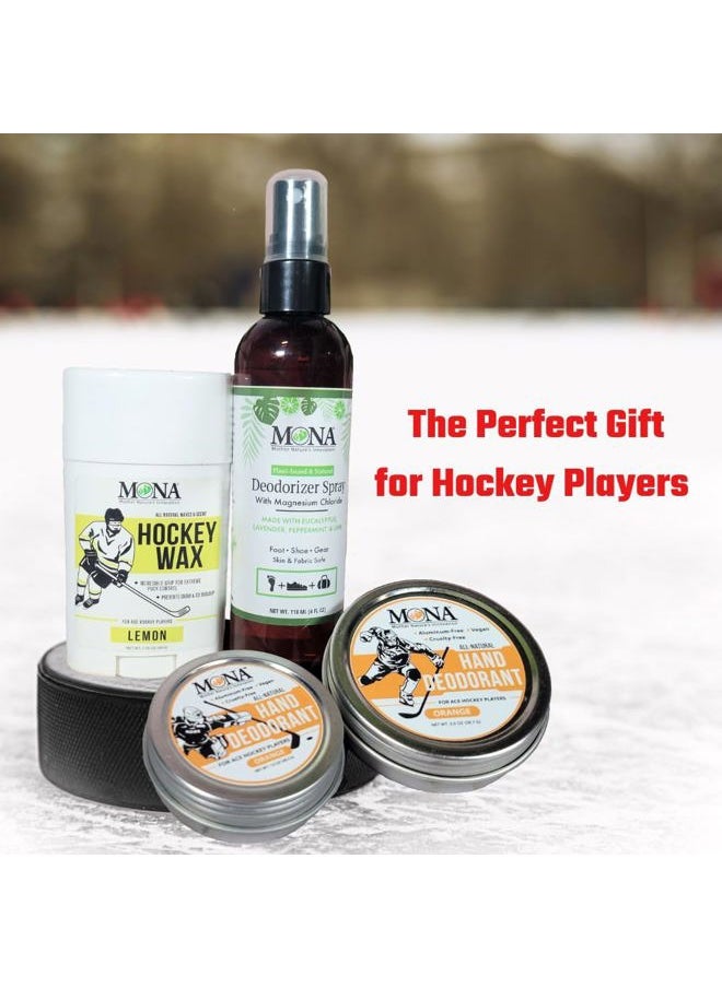 MONA Mother Nature's Innovation - BRANDS All Natural HAND DEODORANT for Ace Hockey Players | For athletes who wear gloves | Vegan, Non-GMO, Cruelty free | ORANGE Scent | 1oz - Image 1