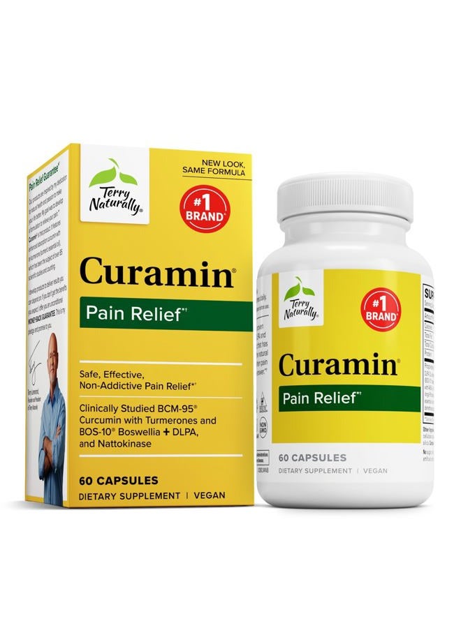 Terry Naturally Curamin - Curcumin Supplement for Circulation & Endorphin Support - Support for Occasional Discomfort - Aids Healthy Muscles - 60 Capsules - Image 1