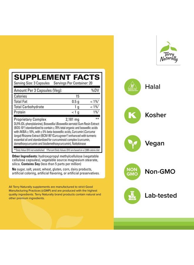 Terry Naturally Curamin - Curcumin Supplement for Circulation & Endorphin Support - Support for Occasional Discomfort - Aids Healthy Muscles - 60 Capsules - Image 2