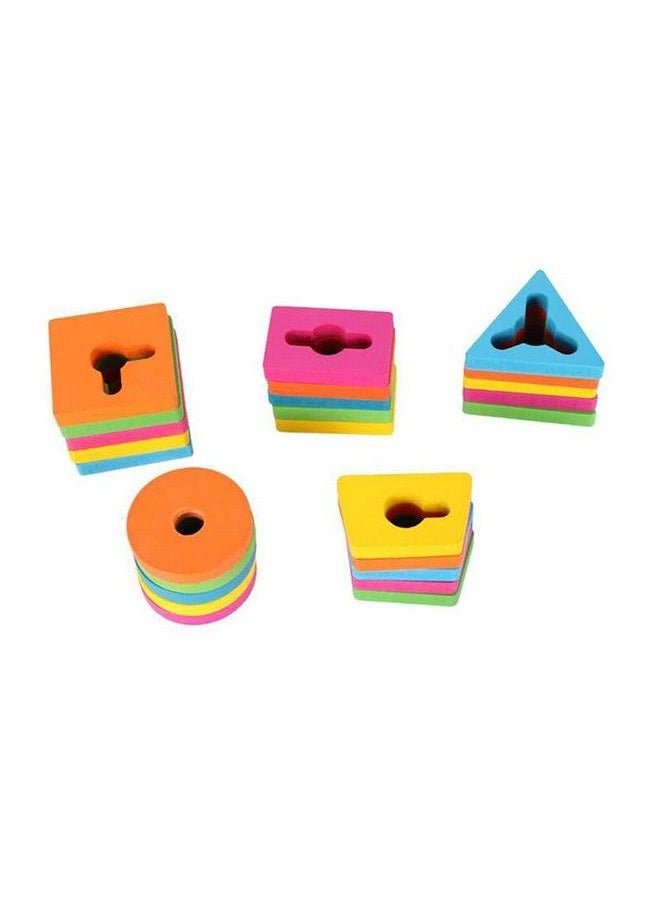 Smoneo - Wooden Shape Sorting & Stacking Toys For Toddlers Montessori Color Recognition Stacker Early Educational Blocks Puzzles 1 3 Years Old Age Boys And Girls (5 Shapes) - Image 1