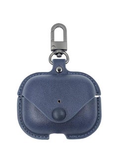Airpods Pro Case Leather, Airpod Pro 3 Personalized Leather Cases Dust Guard with Keychain for Airpods Pro [Front LED Visible] Protective Cover Skin Men Women ( Blue)