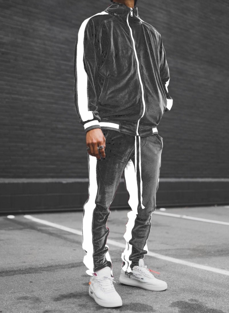 KUYING Men's Loose Sportswear And Sports Pants Two-Piece Set  - Image 1