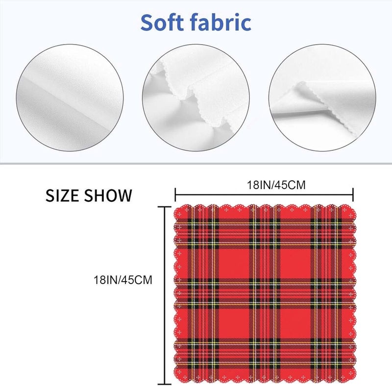 Yibeas Red Plaid Cloth Napkins Set of 4 Traditional Scottish Checkered Tartan Pattern in Classic Colors Polyester Kitchen Dinner Napkins for Holiday Festive Wedding Decor 18 x 18 inch - Image 2