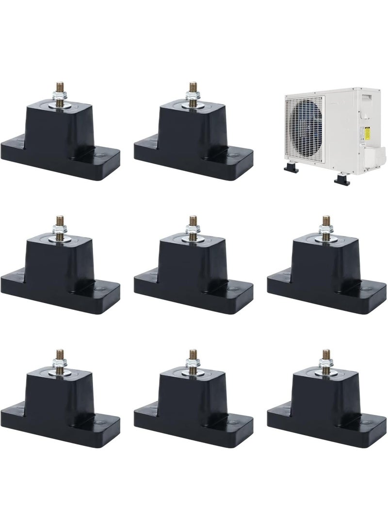 TERRIFI 8 Pack Air Conditioner Shock Pad, Rubber Vibration Isolator Anti-Vibration Air Conditioner Mounting Bracket Shock-Proof Pads  - Image 1