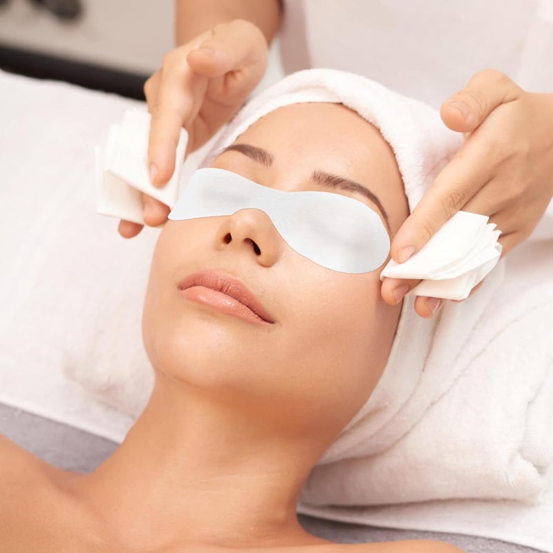 Styquenzer NonWoven Eye Care Patches Paper 100 Pieces Disposible Eye Mask Paper Cotton Spa Eyes Care Sheets Pads DIY Skincare Eyes Covers Beauty Tools for Facial Treatments Moisturizing Makeup Prep - Image 4