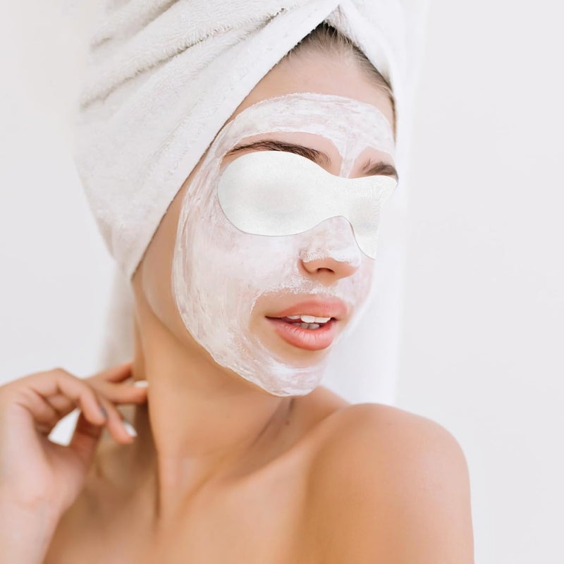 Styquenzer NonWoven Eye Care Patches Paper 100 Pieces Disposible Eye Mask Paper Cotton Spa Eyes Care Sheets Pads DIY Skincare Eyes Covers Beauty Tools for Facial Treatments Moisturizing Makeup Prep - Image 2