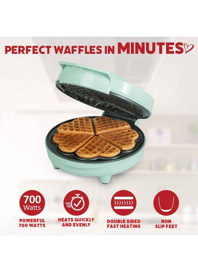 CLICKSWIFT CLICKSWIFT Multi MiniHEART Waffle Maker Machine with NonStick Cooking Plates Cool Touch Handle Indicator For home Restaurant 1Pcs Multicolor  - Image 3