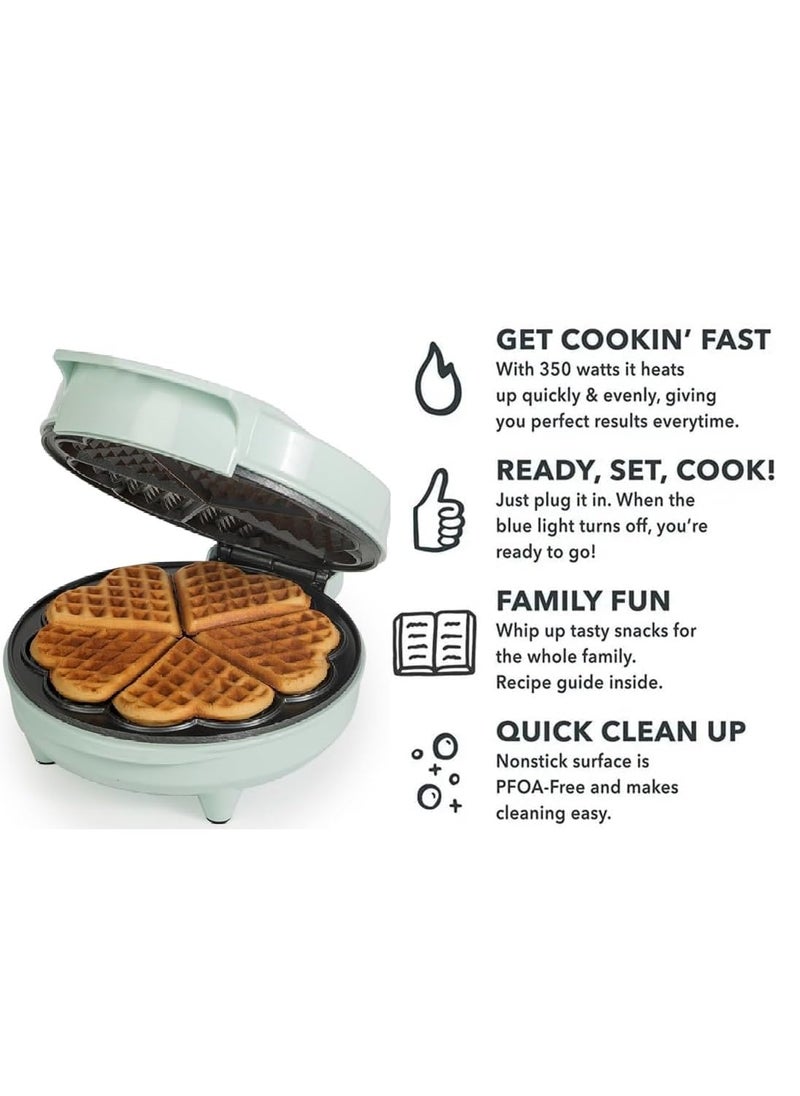 CLICKSWIFT CLICKSWIFT Multi MiniHEART Waffle Maker Machine with NonStick Cooking Plates Cool Touch Handle Indicator For home Restaurant 1Pcs Multicolor  - Image 5