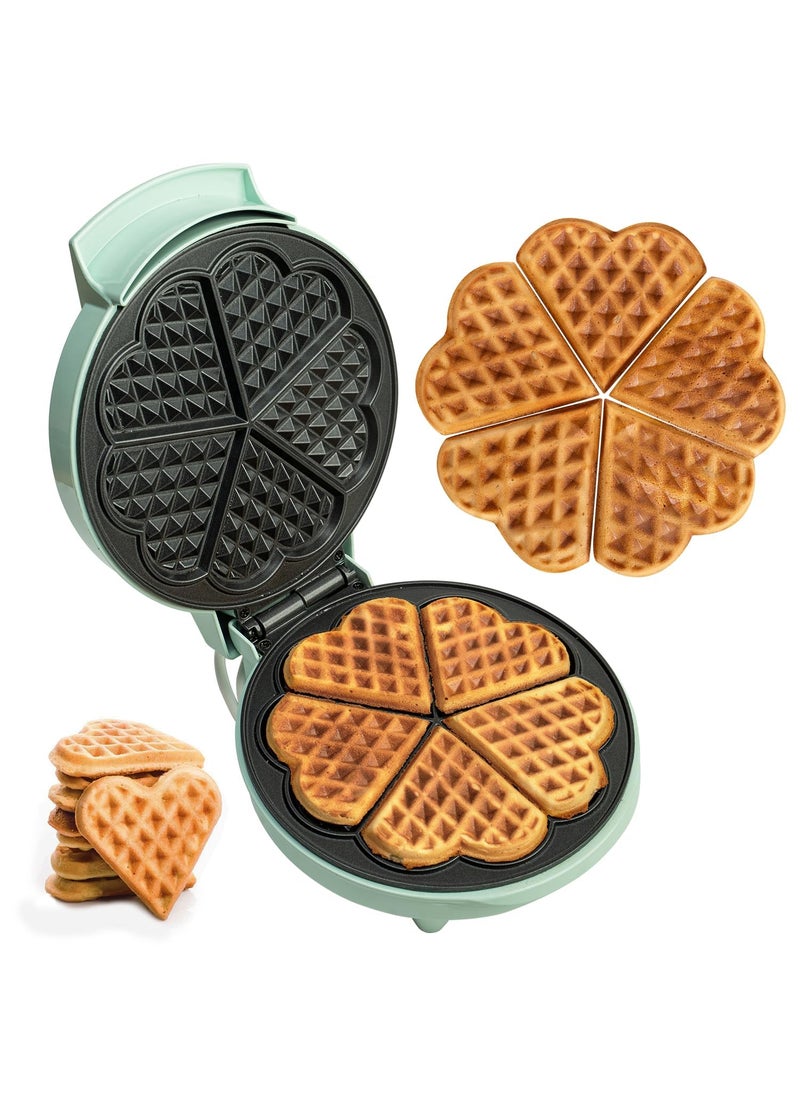 CLICKSWIFT CLICKSWIFT Multi MiniHEART Waffle Maker Machine with NonStick Cooking Plates Cool Touch Handle Indicator For home Restaurant 1Pcs Multicolor  - Image 1