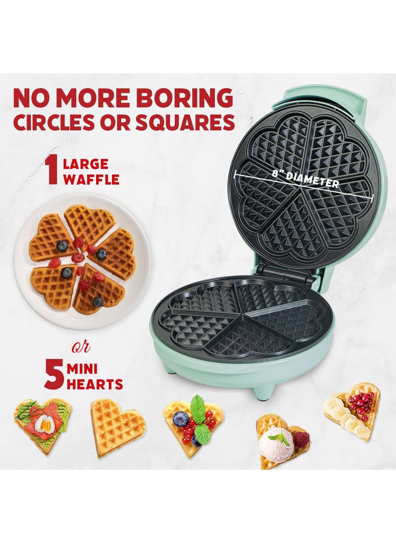 CLICKSWIFT CLICKSWIFT Multi MiniHEART Waffle Maker Machine with NonStick Cooking Plates Cool Touch Handle Indicator For home Restaurant 1Pcs Multicolor  - Image 4