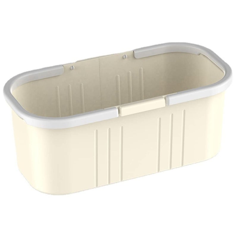 NEWCREATIVETOP Long Plastic Rectangular Handy BasketsMop Buckets Noncollapsible Buckets 03  Ivory