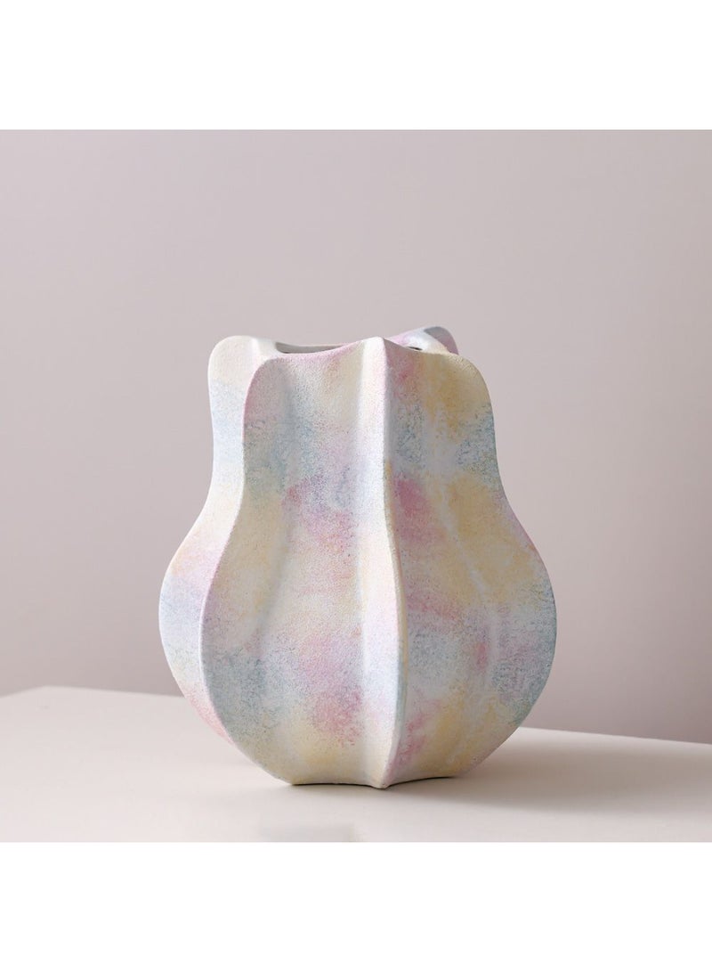 DANUBE HOME Lexie Berry Ceramic Abstract Vase Peach – Modern Decorative Flower Vase for Living Room, Dining Table & Office, Stylish Minimalist Pottery Centerpiece for Elegant Home Decor & Interior Styling L23.5 X W22 X H25.5Cm - Image 1