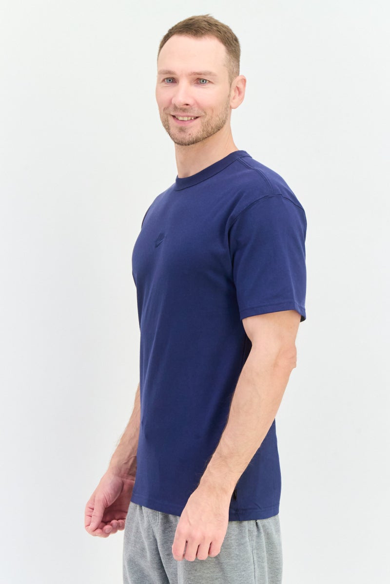 Nike تي شيرت رياضي للرجال بأكمام قصيرة مناسب للجري، أزرق داكن - Image 4