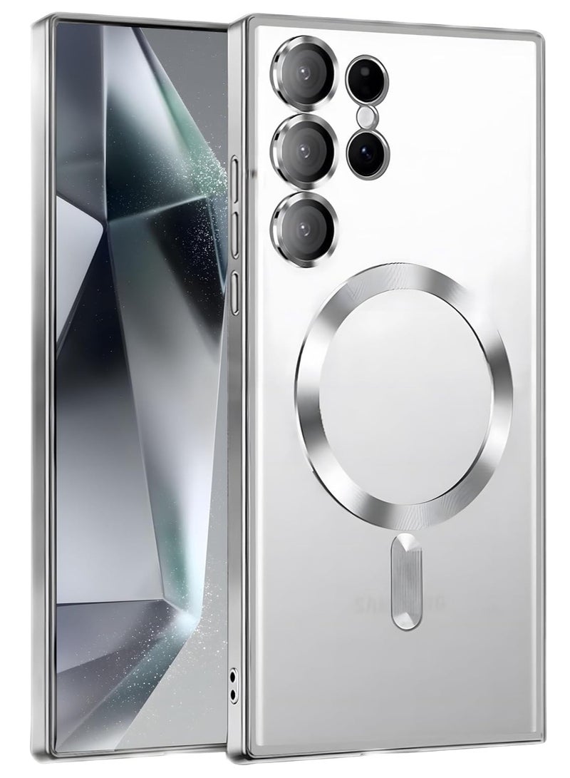 JAJEEK Case Compatible with Samsung Galaxy S25 Ultra 6.8" [Support Wireless Charging] Clear Magnetic Case Camera Protection Soft TPU Cover for Galaxy S25 Ultra (Silver, Galaxy S25 Ultra) – Lightweight, Durable, Shockproof, and Stylish - Image 1