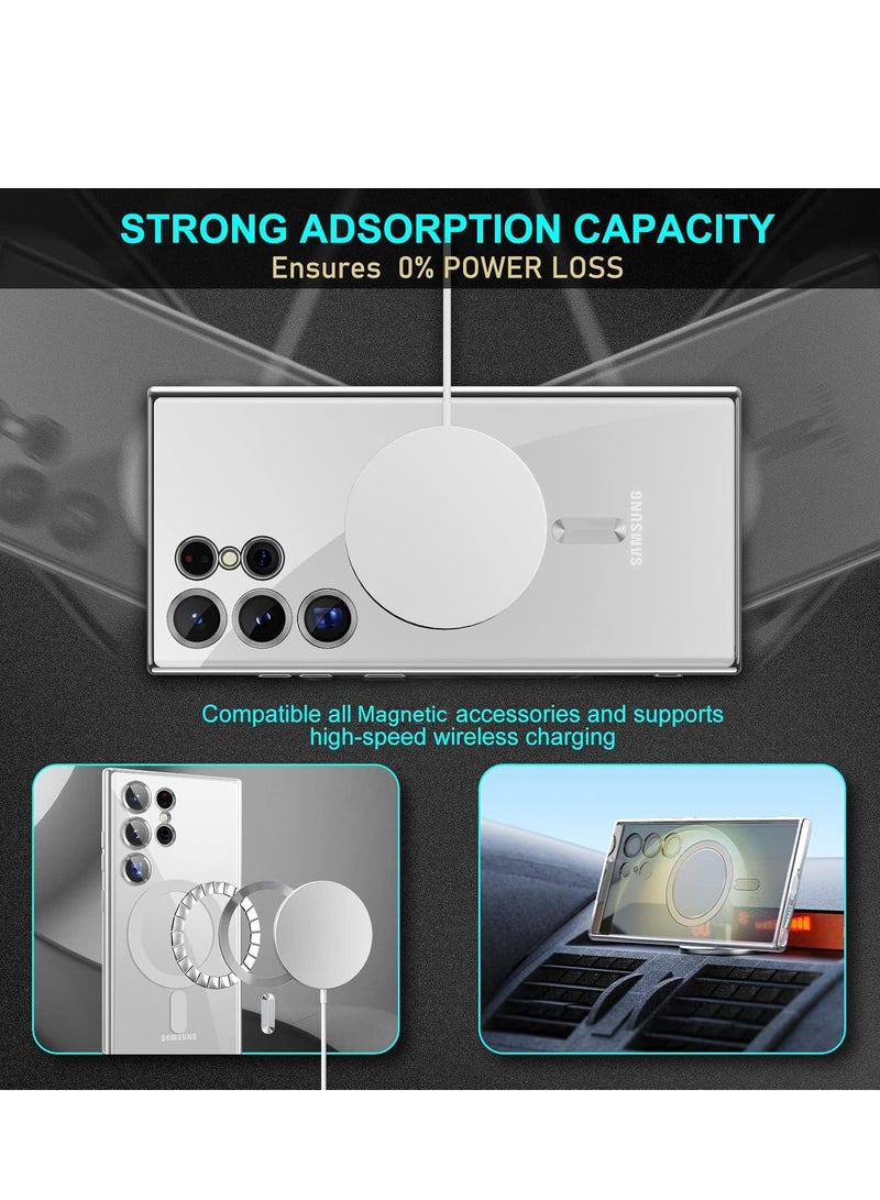 JAJEEK Case Compatible with Samsung Galaxy S25 Ultra 6.8" [Support Wireless Charging] Clear Magnetic Case Camera Protection Soft TPU Cover for Galaxy S25 Ultra (Silver, Galaxy S25 Ultra) – Lightweight, Durable, Shockproof, and Stylish - Image 3