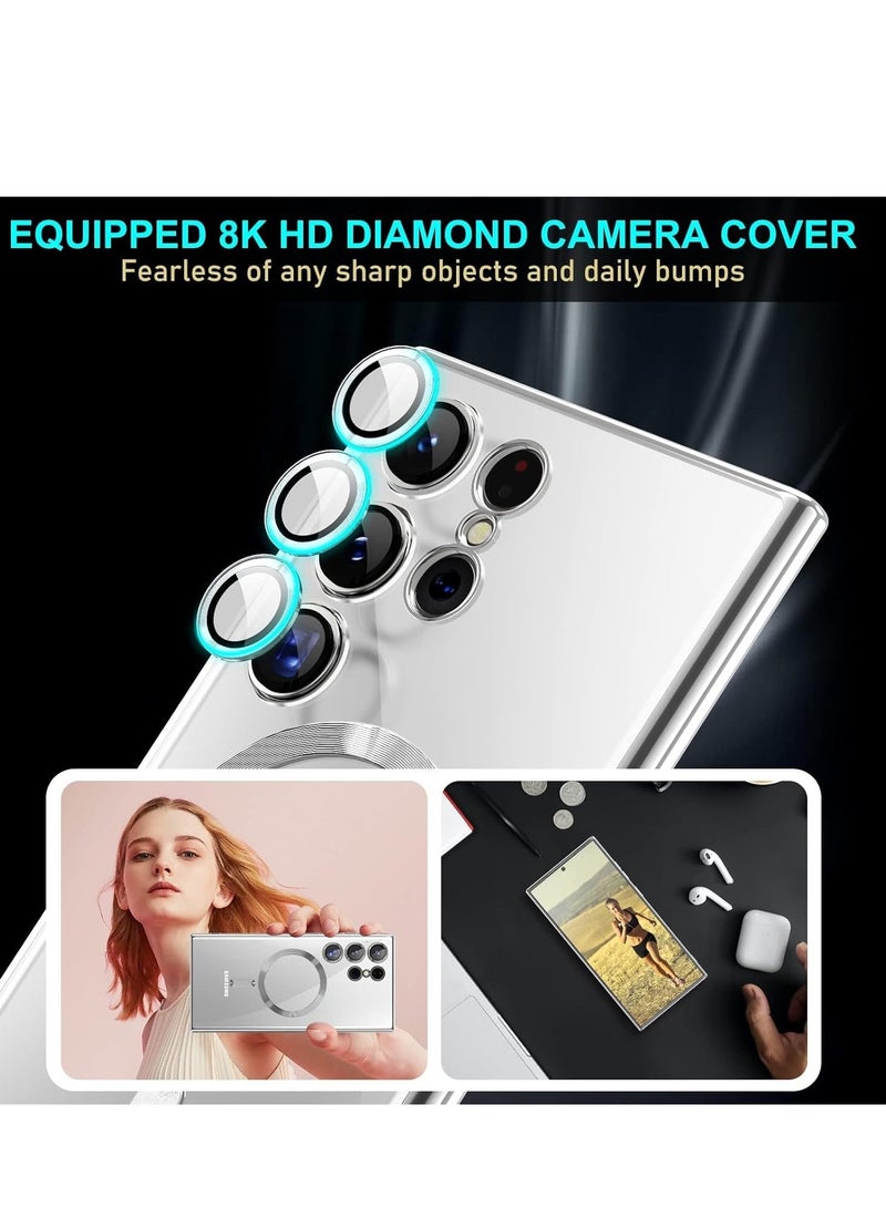 JAJEEK Case Compatible with Samsung Galaxy S25 Ultra 6.8" [Support Wireless Charging] Clear Magnetic Case Camera Protection Soft TPU Cover for Galaxy S25 Ultra (Silver, Galaxy S25 Ultra) – Lightweight, Durable, Shockproof, and Stylish - Image 4