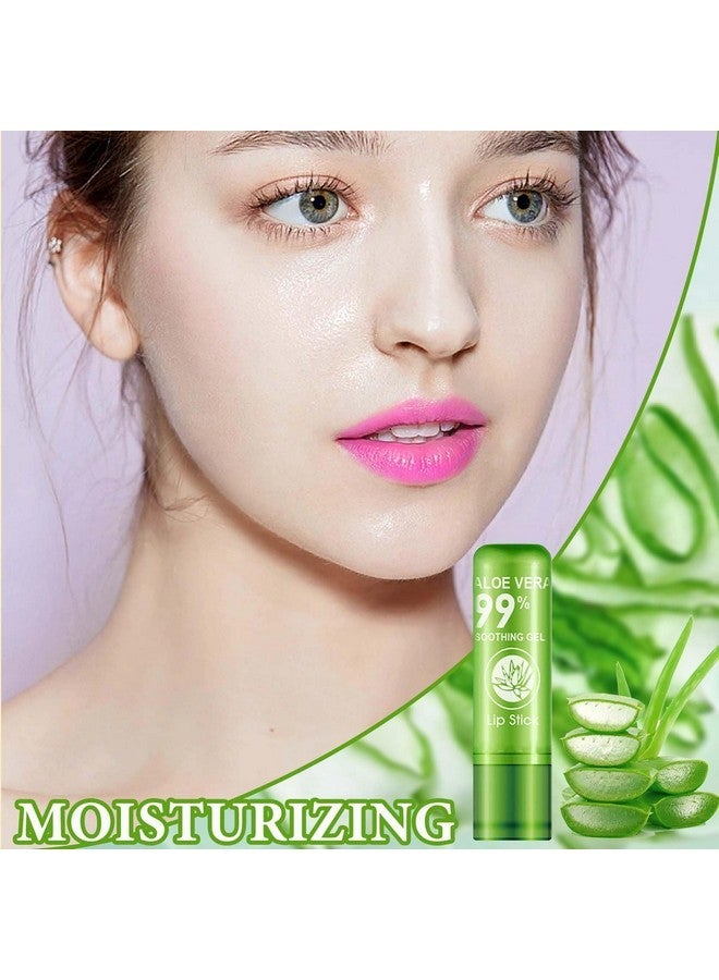 DuoZeng 5 Pcs Aloe Vera Lipstick,Color Changing Change Lipstick for Women Long Lasting Moisturizing Lip Gloss Lip Care Tinted Lip Balm,Magic Lipstick Temperature PH Color Changing Lip Stick - Image 2