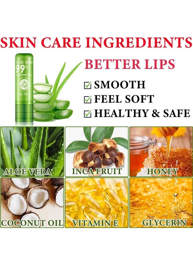 DuoZeng 5 Pcs Aloe Vera Lipstick,Color Changing Change Lipstick for Women Long Lasting Moisturizing Lip Gloss Lip Care Tinted Lip Balm,Magic Lipstick Temperature PH Color Changing Lip Stick - Image 3