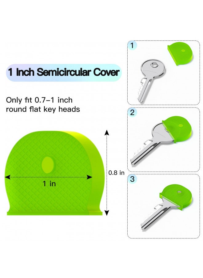 GoorDik 54PCS Key Caps Covers Tags, Plastic Key Color Identifiers for Standard Flat House Keys(Not Suitable for Odd-Shaped Keys), Key Coding Rings in 9 Assorted Colors, 2 Styles - Image 4