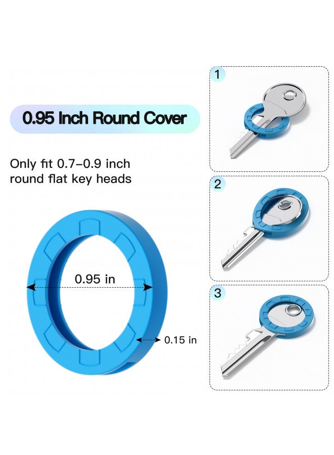 GoorDik 54PCS Key Caps Covers Tags, Plastic Key Color Identifiers for Standard Flat House Keys(Not Suitable for Odd-Shaped Keys), Key Coding Rings in 9 Assorted Colors, 2 Styles - Image 3