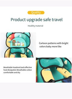 Aissiora Car child safety seats Cartoon car seat cushion Infant non-slip harnesses Suitable for car seats, strollers (grey)  - Image 4