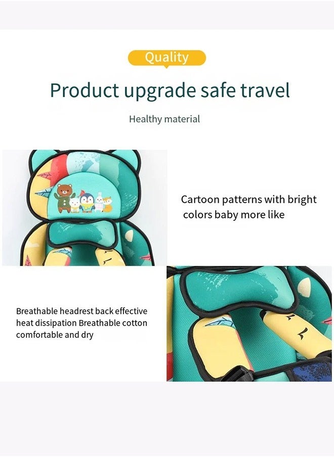 Aissiora Car child safety seats Cartoon car seat cushion Infant non-slip harnesses Suitable for car seats, strollers (grey)  - Image 4