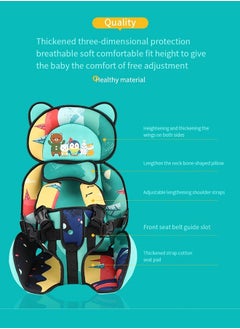 Aissiora Car child safety seats Cartoon car seat cushion Infant non-slip harnesses Suitable for car seats, strollers (grey)  - Image 5