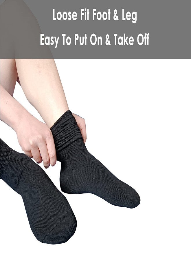 VEIGIKE Extra Wide Lymphedema Bariatric Socks Knee High Replacemen Sock Liner for Air Cam Walkers Brace Orthopedics Cast Boot Men Women, Black-2pairs, One Size - Image 4