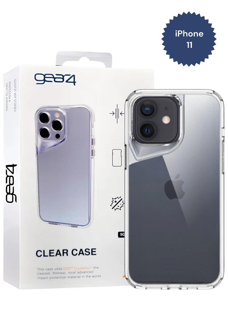 Gear4 iPhone 11, Shockproof Case, Anti-Scratch Protective Cover, Made of High Quality TPU - Clear - Image 2