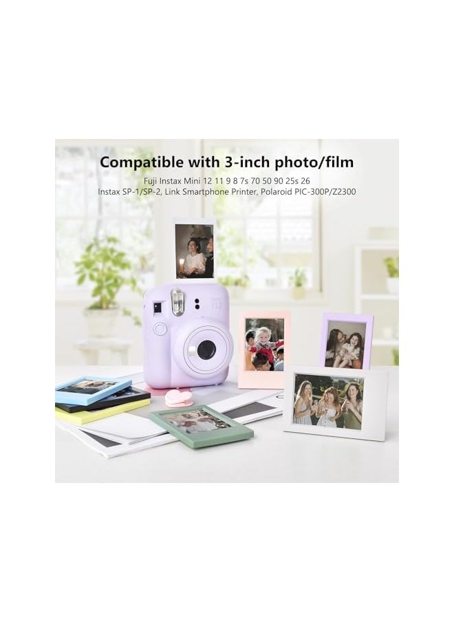 The Bros Photo Frame for Polaroid, 7 Pieces 3 Inches Mini Colorful Picture Frame Set, Small Film Frame Photo Holder Tabletop Display, Mini Frames for Fujifilm Instax Mini 12/11/9/8/25/40/50/90/EVO  - Image 2