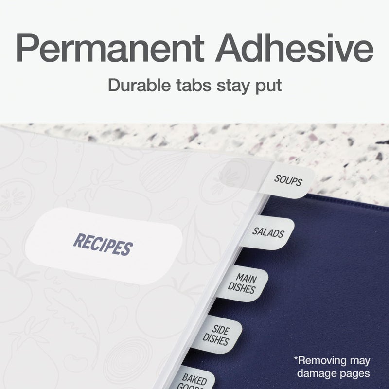 Redi-Tag Laser Index Tabs, Divider Tabs, Permanent Adhesive Index Labels Customizable Divider Labels, 7/16" x 1", White, 675 Tabs (B39000) - Image 4