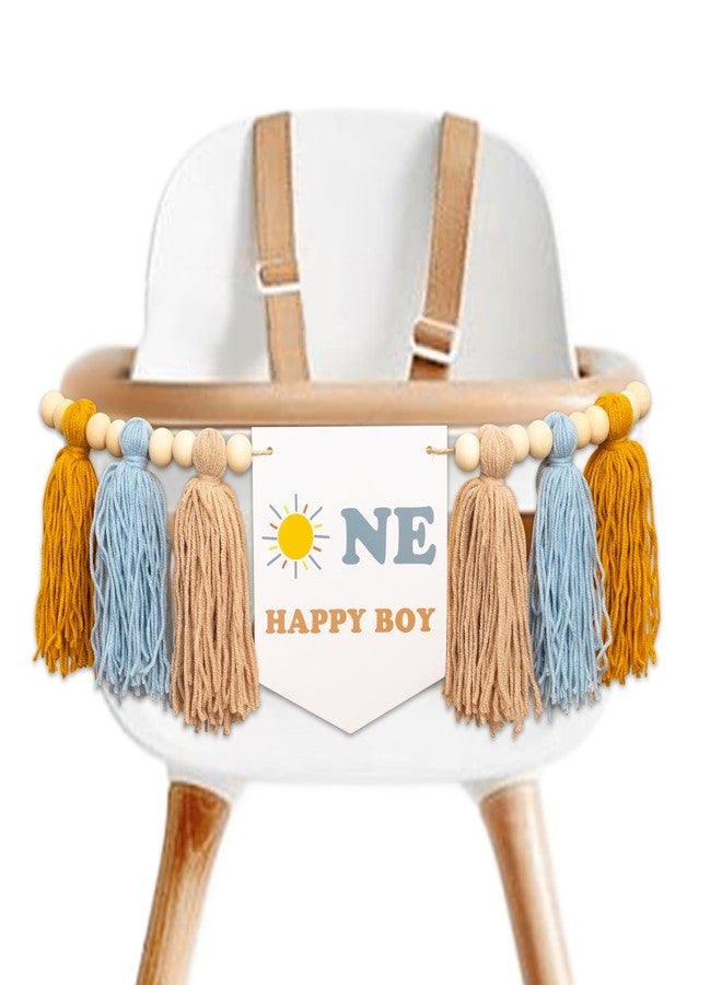 MUWEOL لافتة كرسي مرتفع للأطفال من مويول ون هابي بوي - ديكور حفل عيد ميلاد صن ون، لوازم حفل عيد الميلاد الأول بطابع الشمس - Image 1