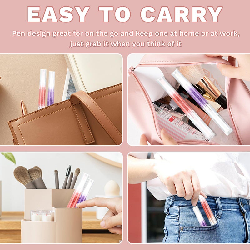 Meschett 2PCS Cuticle Oil Pens for Nail Care,Cuticle Revitalizer Oil Pen with Soft Brush,Cuticle Oil to Prevent Nail Cracking and Dry (Cherry & Lavender Flavor) - Image 5