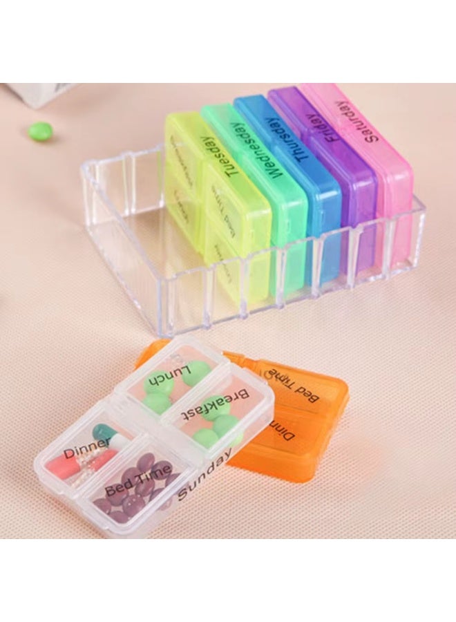 3X Weekly Pill Organizer – 7 Day Medicine Tablet Sorter Box – 4 Times a Day Compartments (Breakfast, Lunch, Dinner, Bedtime) – Easy Medication Storage Case - Image 4