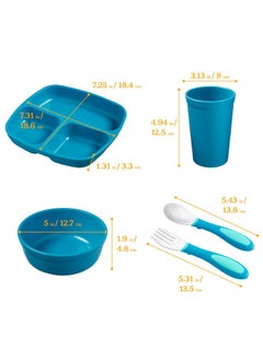 ECR4Kids My First Meal Pal Combo Set, Children's Tableware, Teal, 15-Piece - pzsku/ZD914912B58B82C21B8ABZ/45/_/1737031249/c5700687-0d7d-4848-8b94-b476ceaa29c5