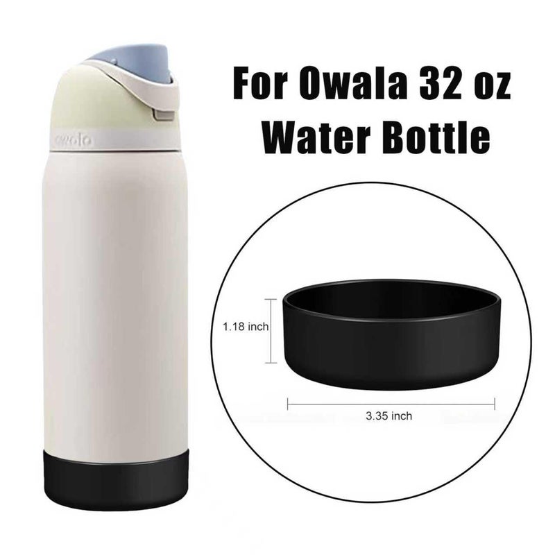 VGHNQ Silicone Sleeve for Owala 32oz Bottle Boot | Rubber Bottom Boot for Owala 32 OZ | Boot Cover for Owala Freesip 32OZ | Silicone Sleeve Water Bottle Accessories | Black,BPA-Free,Dishwasher Safe - Image 2
