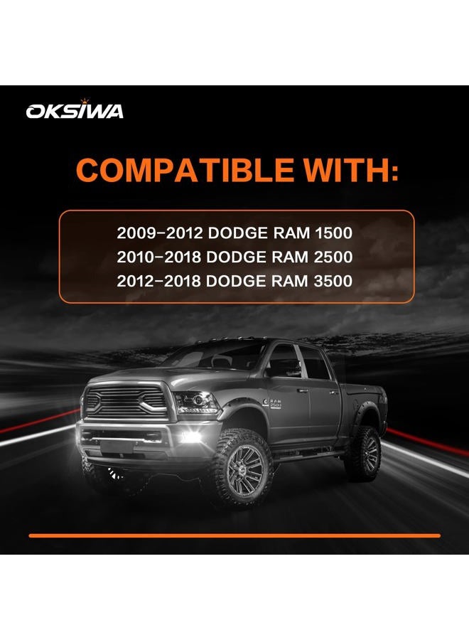 OKSIWA LED Fog Lights for Dodge Ram 1500 2009-2012,Dodge Ram 2500 2010-2018,Dodge Ram 3500 2012-2018,Plug and Play Front Bumper Fog Lamps Replacement, Weatherproof - Image 2