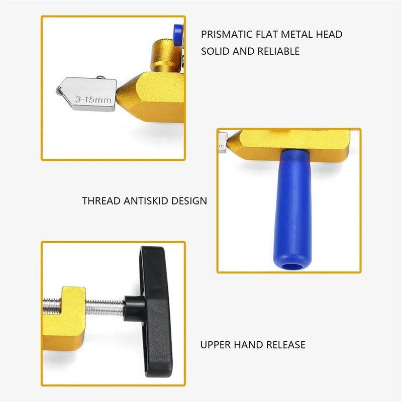 Tile Cutter Hand Tool, 2 In 1 Tile And Glass Cutter Manual Ceramic Cutting Tool With Knife Wheel Opener Breaker Hand Kit,Tiles Opener Splitter(Tile Cutter B) - Image 5