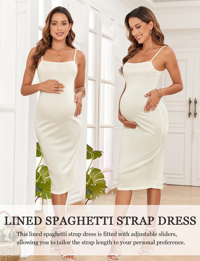 AISWI Maternity Mesh Dress Ruched Side Round Neck Pregnancy Dresses Baby Shower Wedding Guest Cocktail Party 2025 Fall, 4.Large Floral Light Blue, Small - Image 4
