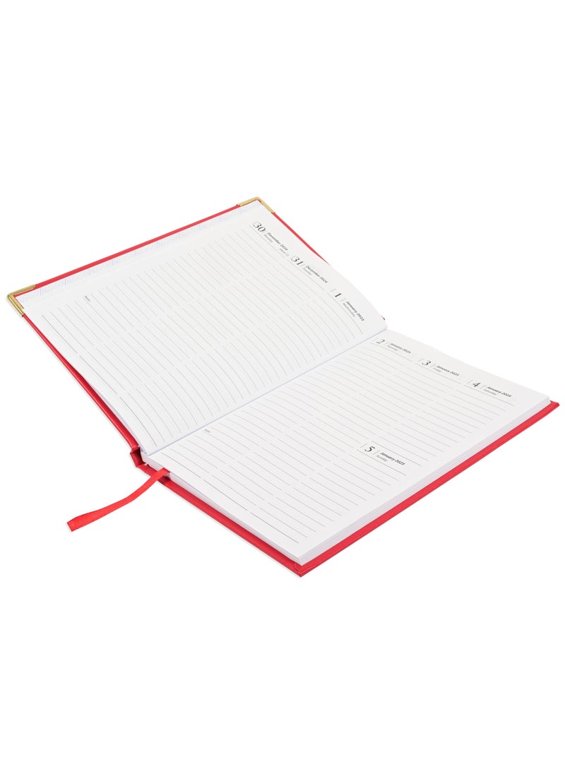 FIS FIS A5 Diary 2025 English (1-Week at a glance) Red - FSDI78E25RE  - Image 2