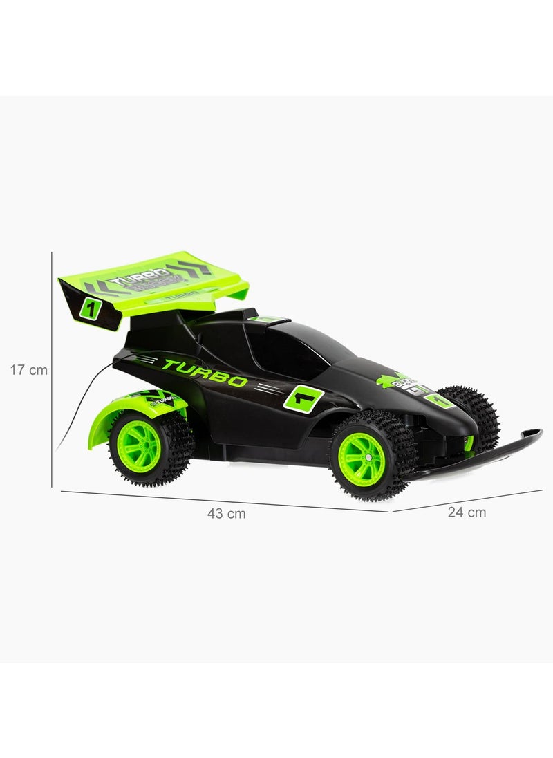 Toon Toyz Turbo Buggy 1:10 Scale RC Offroad Racing Car, 4x4 Durable Remote Control Truck with Gun Remote, High-Speed Performance for Ages 6+